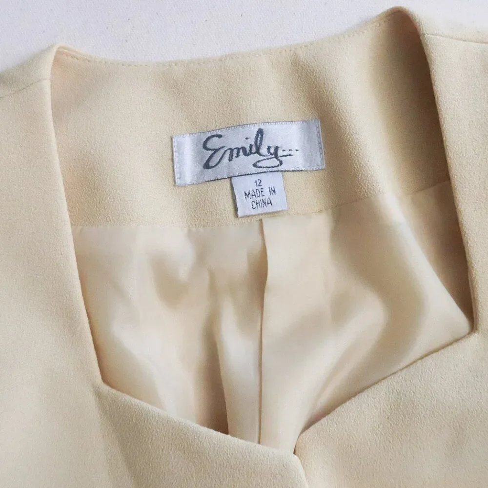 Emily Light Yellow Skirt Suit Size 12